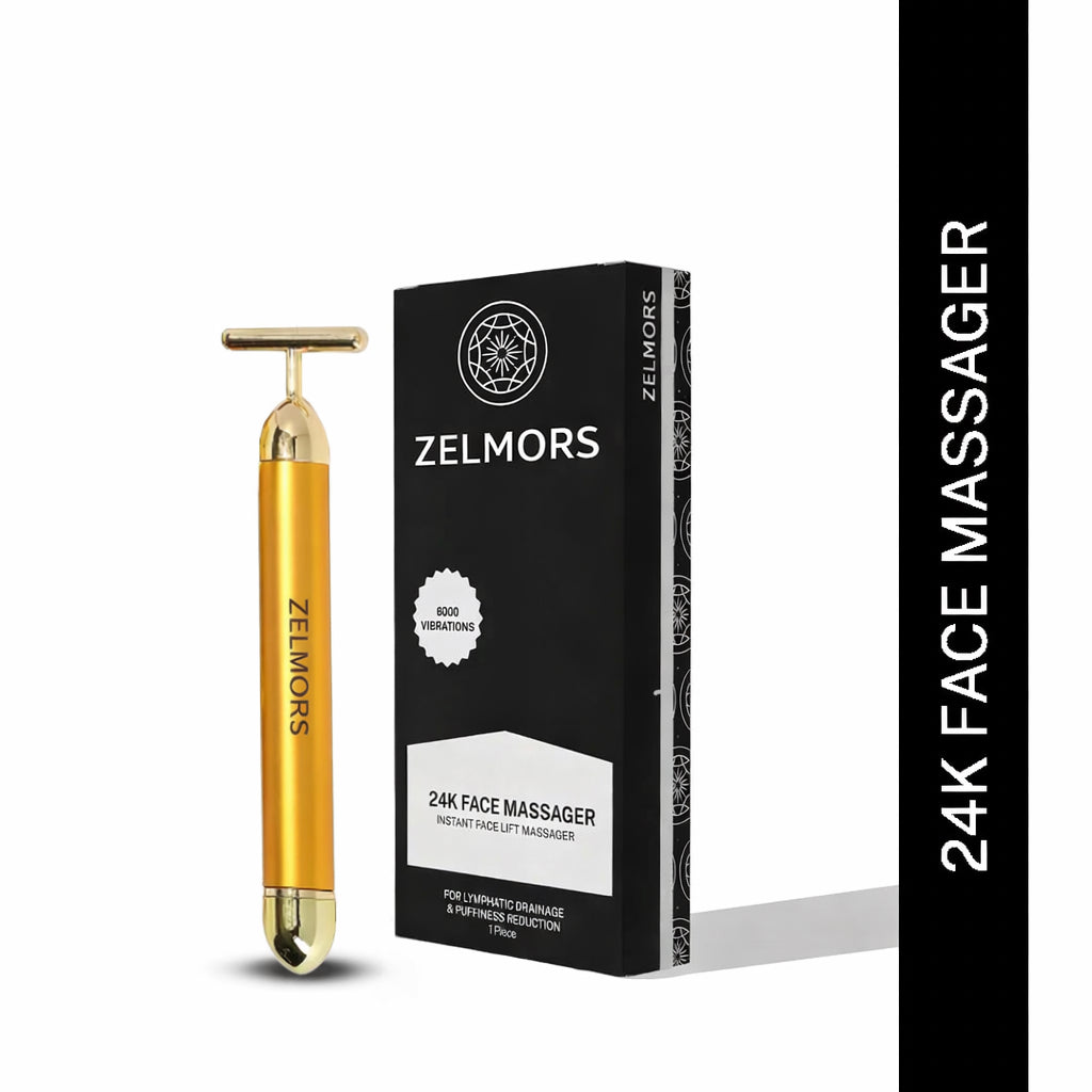 Zelmors™ 24K Gold Platted Electric Face Massager | By Indian House Of Beauty